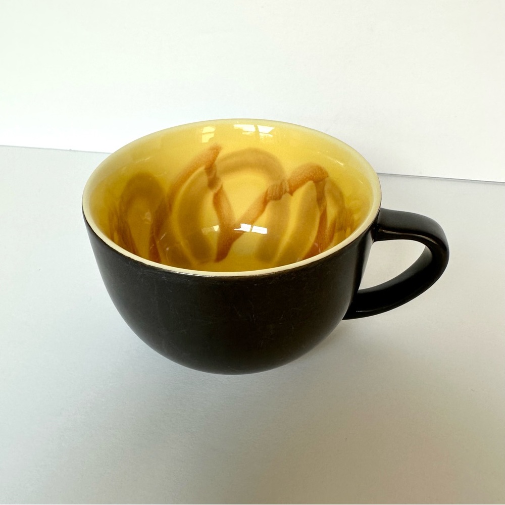 Starbucks 2012 Sunflower Bone China Black Matte Coffee Cappuccino Mug